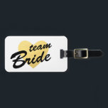Team Bride Luggage Tag | gold heart | bridesmaid<br><div class="desc">Team bride luggage tag featuring an elegant gold heart. Your bag will be easy to spot with this cute luggage tag. Personalise it with your contact informations.</div>