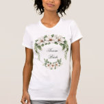 Team Bride  Magnolia Winter Wedding Pine Tree T-Shirt<br><div class="desc">Celebrate your special day with this timeless and refined wedding invitation featuring delicate white magnolia flowers framed by lush pine greenery. The watercolor botanical artwork brings a soft, romantic touch while maintaining an elegant, minimalist feel. Fully customisable with the couple’s names, wedding date, venue, and details. Ideal for winter weddings,...</div>