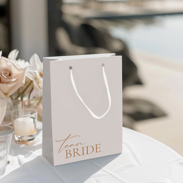 Team Bride Minimalist Elegant Bachelorette Medium Gift Bag (Team Bride Minimalist Elegant Bachelorette Medium Gift Bag)