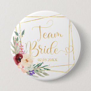 Team Bride! Modern Geometrical Button