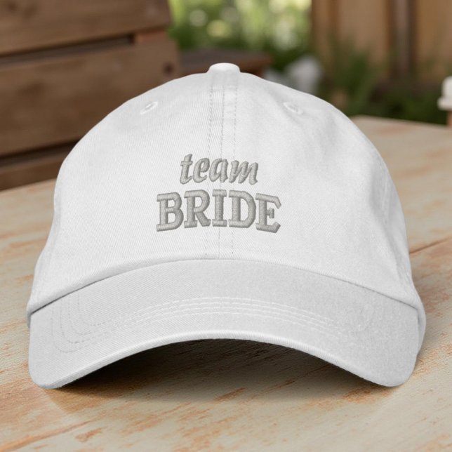 Team Bride Modern Simple Typography Wedding Embroidered Hat (Creator Uploaded)