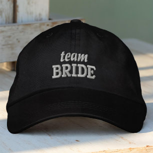 Team Bride Modern Simple Typography Wedding Embroidered Hat