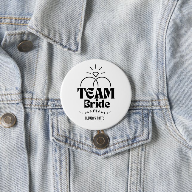  Team Bride Name Bachelorette Party 7.5 Cm Round Badge (In Situ)