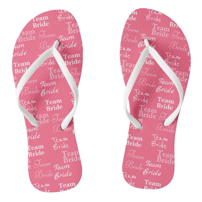 Team Bride Pattern pink  Flip Flops (Footbed)