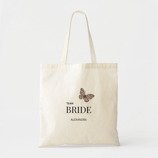 Team Bride Personalised Wedding Design Tote Bag (Front)