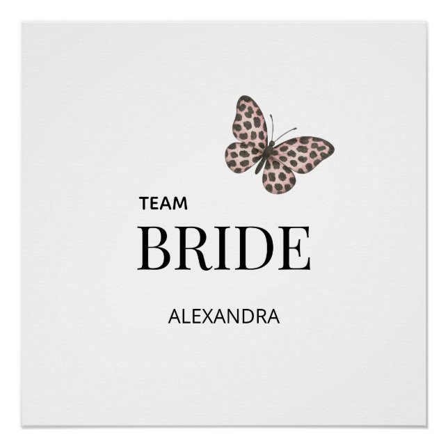 Team Bride Personalized Wedding Design Poster (Front)