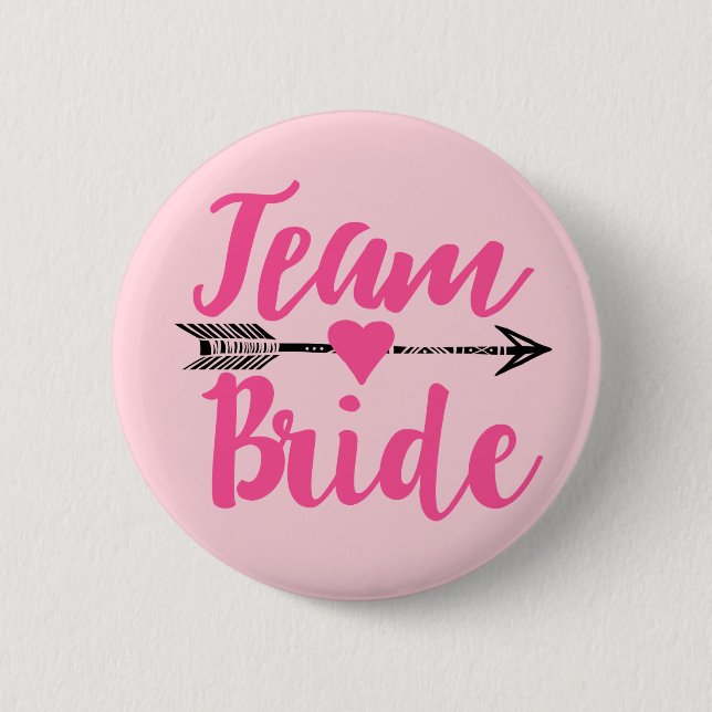Team Bride|Pink 6 Cm Round Badge (Front)