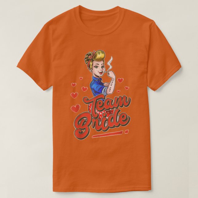 Team Bride Rock N' Roll Rockabilly Team Bride Vint T-Shirt (Design Front)