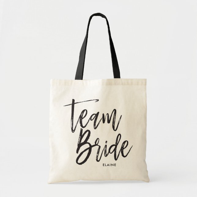 Team Bride | Script Style Custom Wedding Tote Bag (Front)