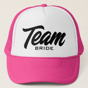 Team Bride script typography wedding party Trucker Hat