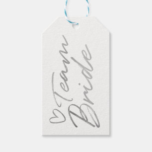 Team Bride - Silver faux foil gift tag