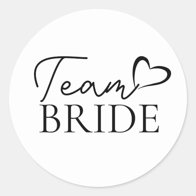 Team Bride Sticker – Fun Bachelorette Party Favour (Front)