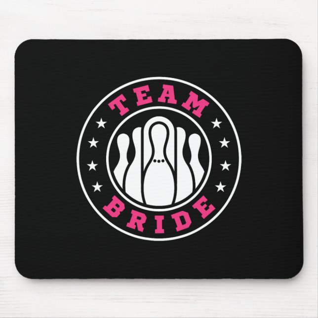Team Bride Team Groom Bowling Bachelor Party Weddi Mouse Pad (Front)