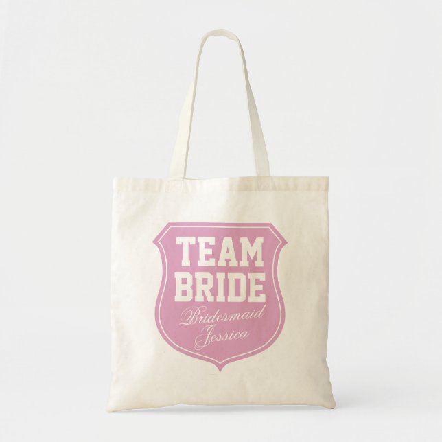 Team Bride tote bag personalised with name (Front)