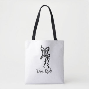 Team Bride Tote Vintage Corset Sketch Design Bag