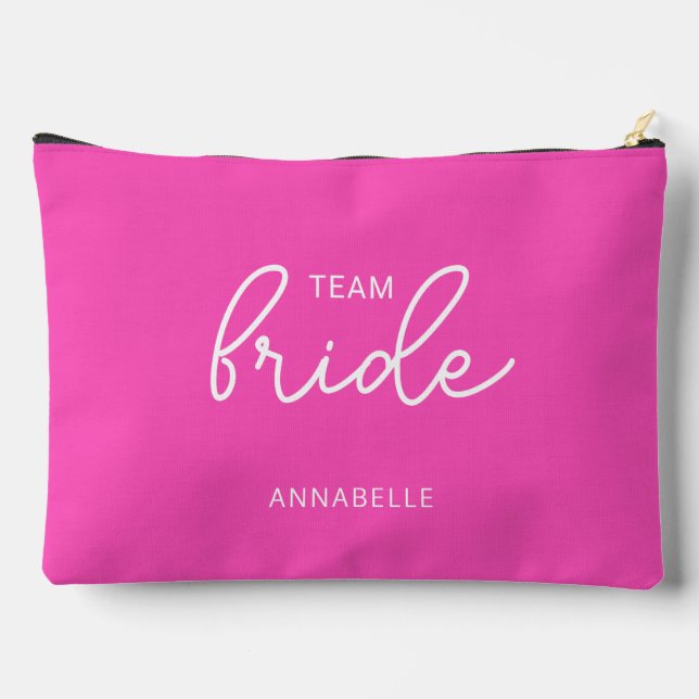 Team Bride Wedding Bachelorette Accessory Pouch (Back)