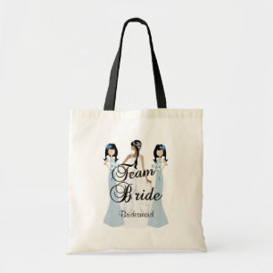 Team Bride Wedding Blue DIY Text Tote Bag