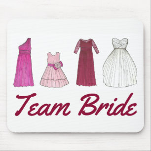 Team Bride Wedding Bridal Party Gown Dress Mouse Pad