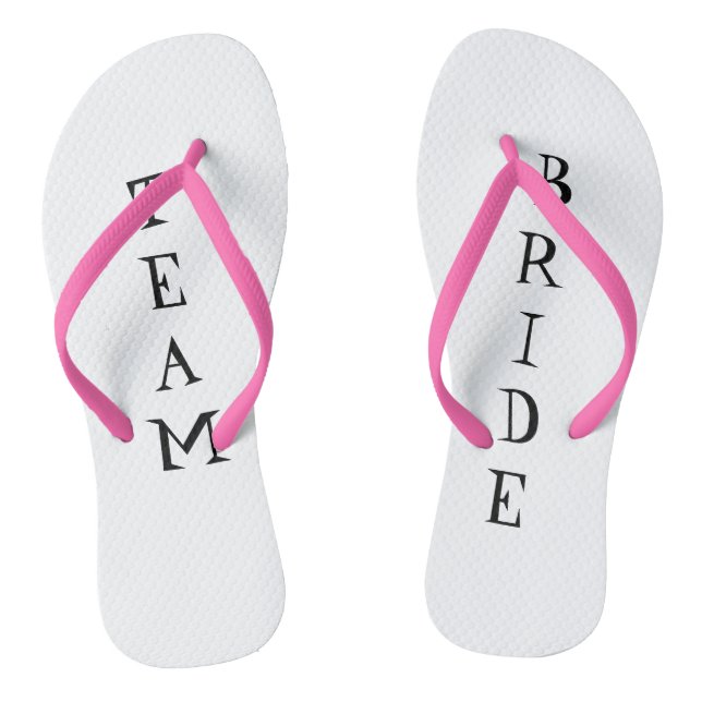 Team bride wedding day flip flops (Footbed)