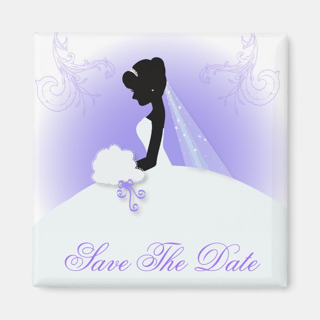 Team bride Wedding gown Bride bridal silhouette Magnet (Front)