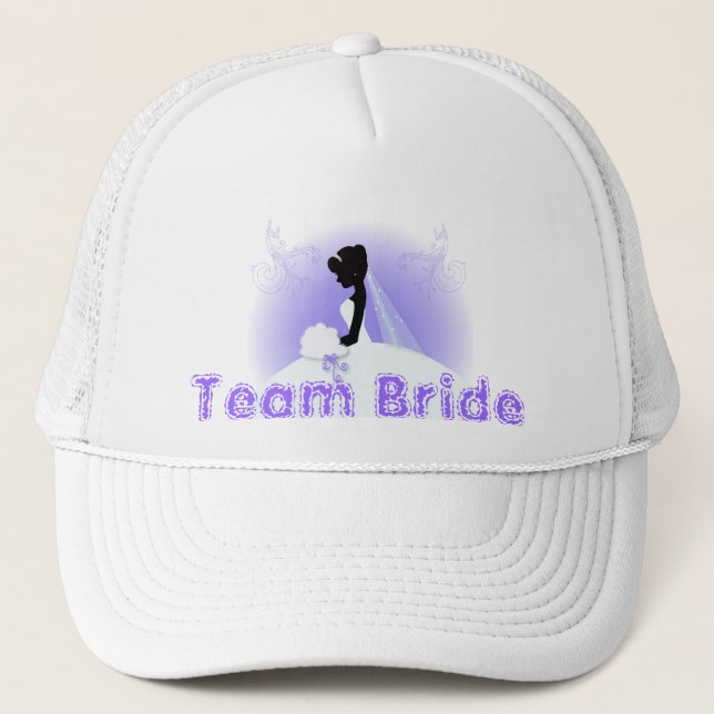 Team bride Wedding gown Bride bridal silhouette Trucker Hat (Front)