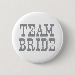Team Bride Western Grey 6 Cm Round Badge