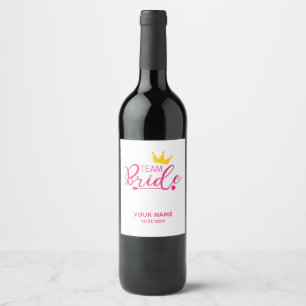 Team Bride Wine Label Pink