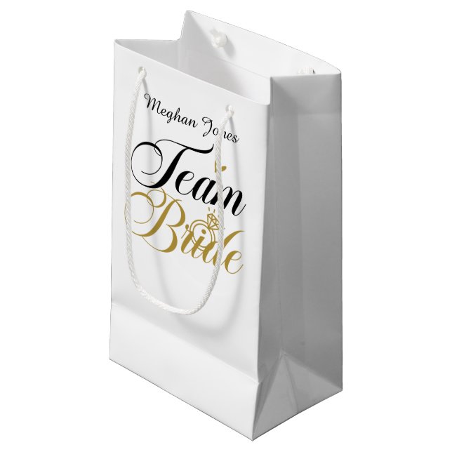 Team Brids customisable Wedding party Small Gift Bag (Front Angled)