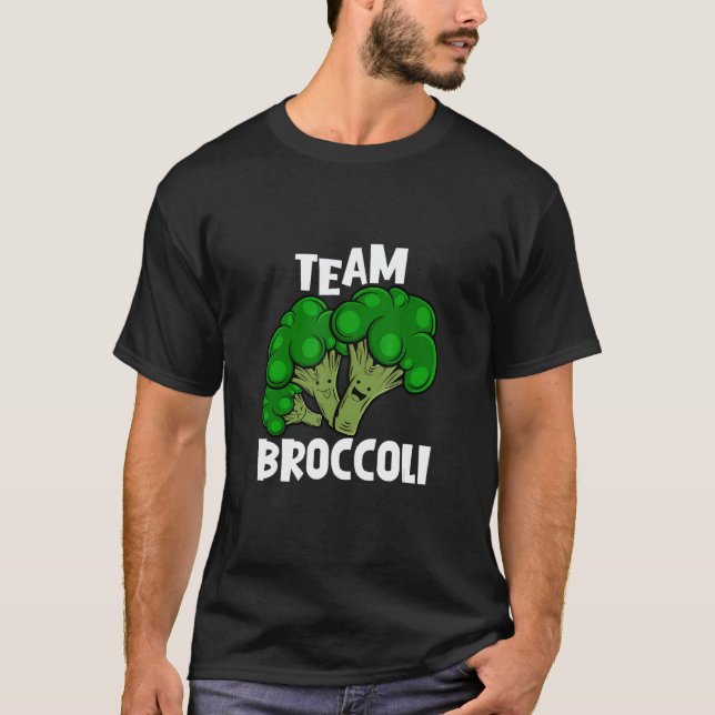 Team Broccoli Vegan Vegetarian Vegetable T-Shirt (Front)