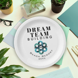 Team Building - Dream Team Company Logo Paper Plate