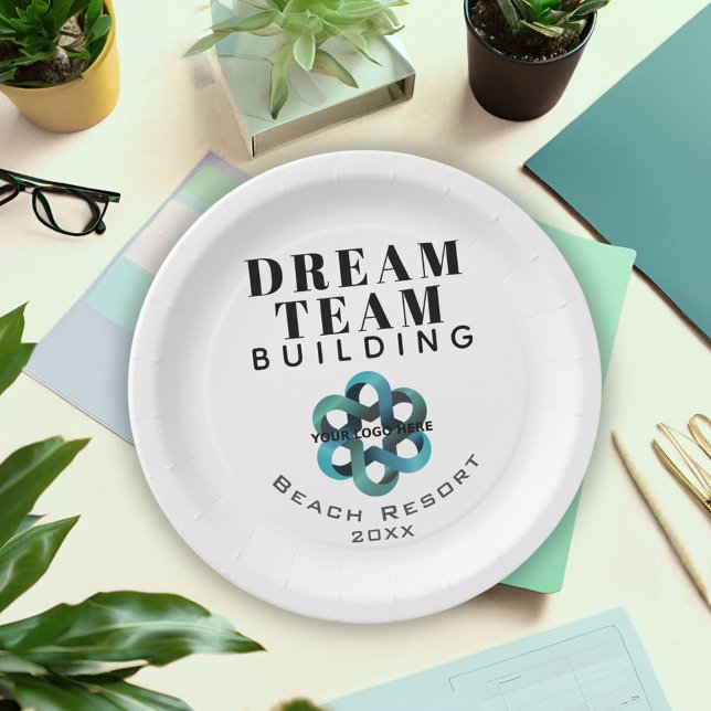 Team Building - Dream Team Company Logo Paper Plate (Creator Uploaded)