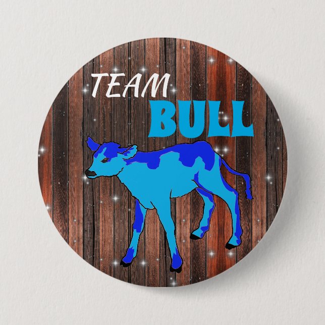 "Team Bull" Pink Gender Reveal 7.5 Cm Round Badge (Front)