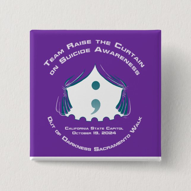 Team Button-Square 15 Cm Square Badge (Front)