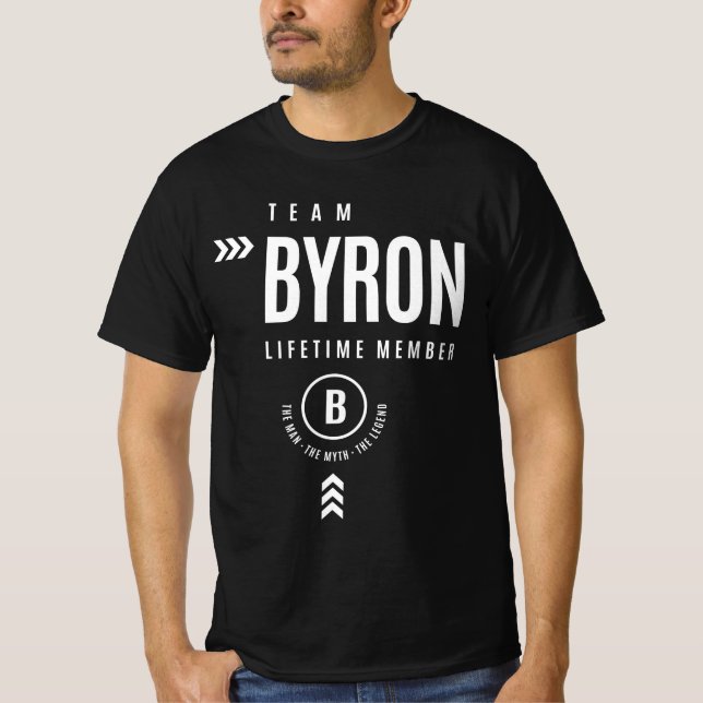 Team Byron Lifetime Member Personalised Name T-Shirt (Front)