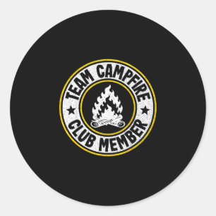 Team campfire club member camping crew rv family classic round sticker