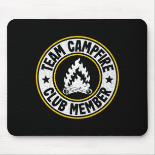 Team campfire club member camping crew rv family mouse pad