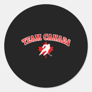 Team Canada Pride Vacation Travel Sports Hockey Pl Classic Round Sticker