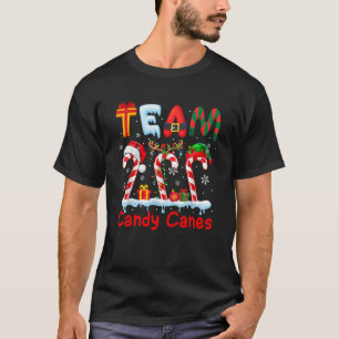 Team Candy Canes Christmas Three Santa Reindeer El T-Shirt