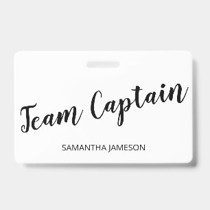 Team Captain Name Badge ID Badge