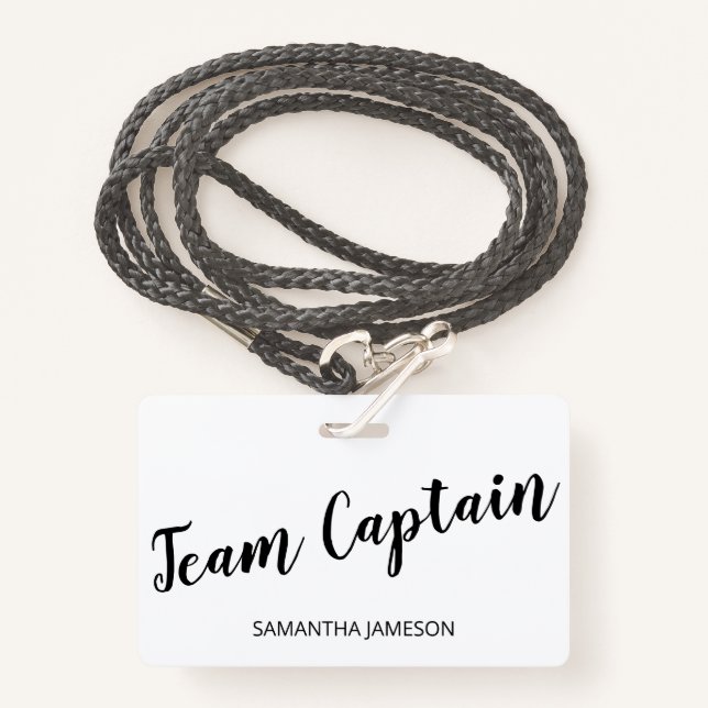 Team Captain Name Badge ID Badge (Front with Lanyard)