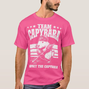 Team Capybara Hockey Funny Capybara Playing Hockey T-Shirt