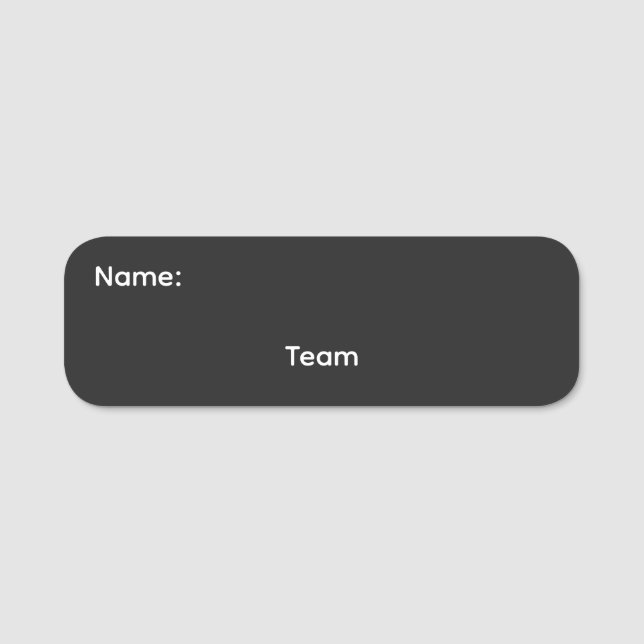 Team Classic Name Tag Pinback (Front)