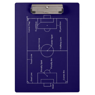 Team Coach Blue and White Soccer Personalised Clipboard