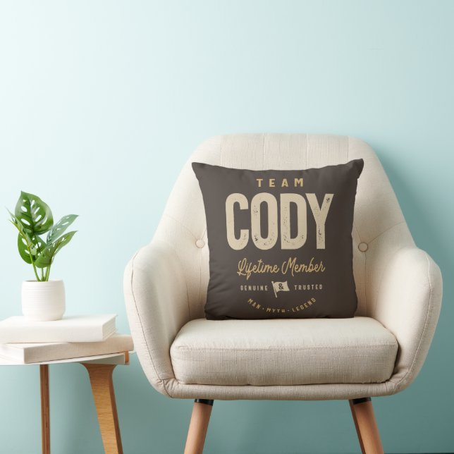 Team Cody Lifetime Member Personalised Name  Cushion (Chair)