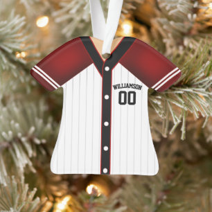Team Colors Personalized Baseball Jersey Ornament