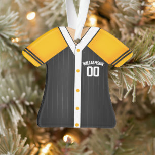 Team Colors Personalized Baseball Jersey Ornament