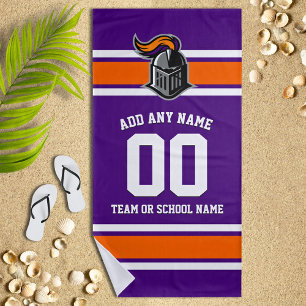 Team Colours and Mascot Personalised Beach Towel