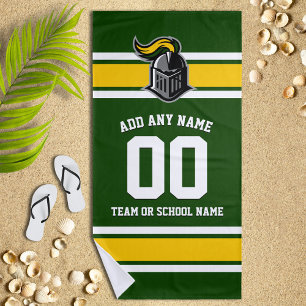 Team Colours and Mascot Personalised Beach Towel