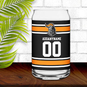 Team Colours and Mascot Personalised Can Glass