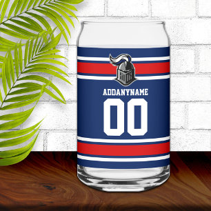Team Colours and Mascot Personalised Can Glass
